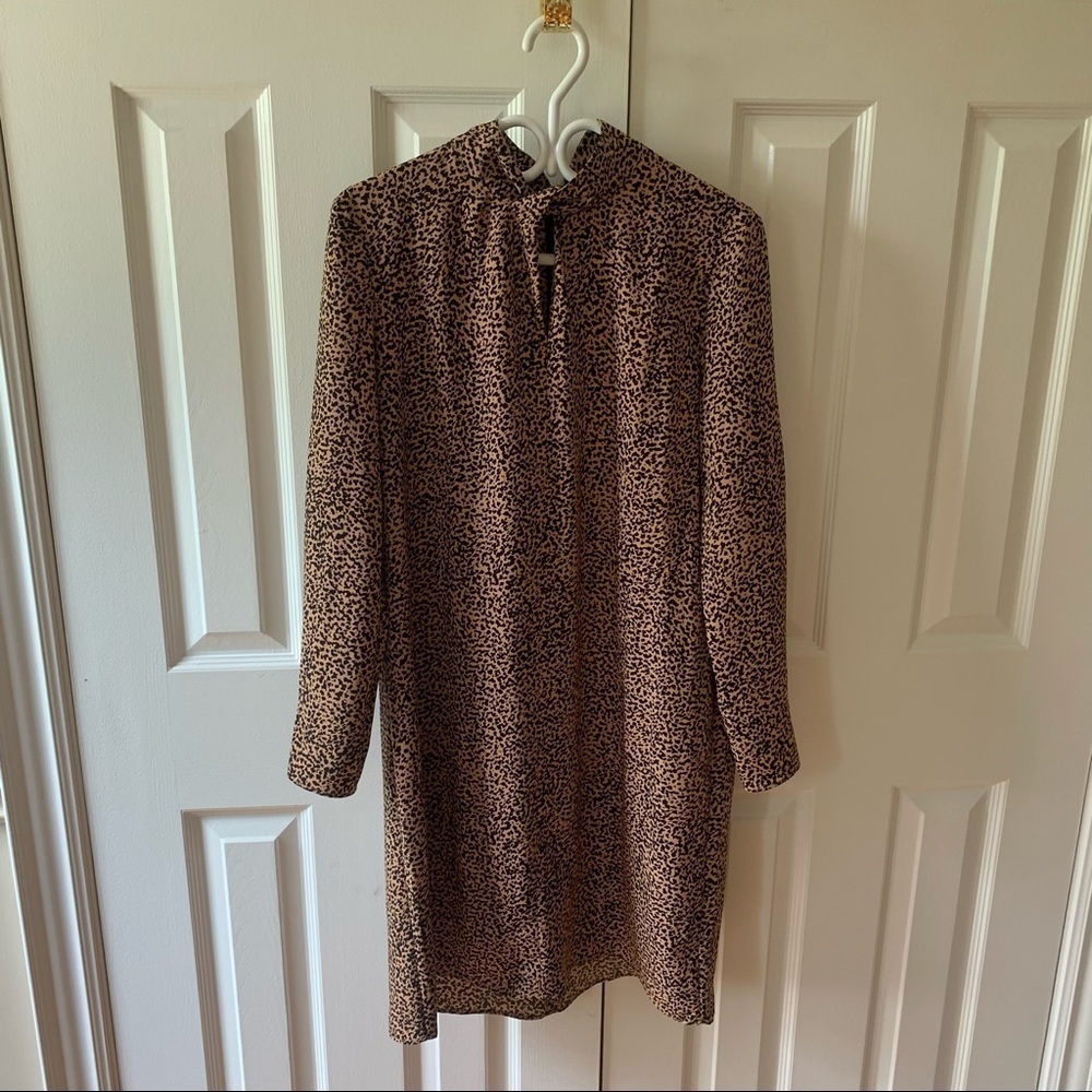 H by Halston Leopard Twisted Neck Dress
